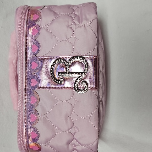 Barbie Jeweled Logo Pink Make-up Bag Limited Edition Cute Cosmetics Bag - Picture 2 of 7